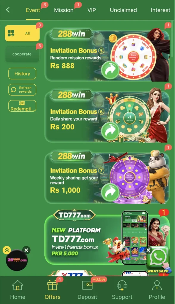 288 Win - Real Money Game